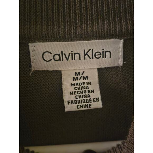 Calvin Klein Long Sleeve Women's Medium Olive Green Shirt - Picture 3 of 7